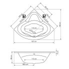 Kád, Aqualine Dunaj II 140x140 szimmetrikus G1340