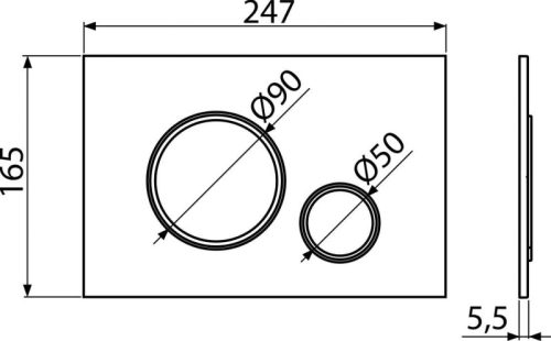 Öblítőtartály nyomólap, AlcaPlast fehér-matt/króm-fényes M776