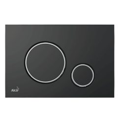   Öblítőtartály nyomólap, AlcaPlast fekete-matt/króm-fényes M778