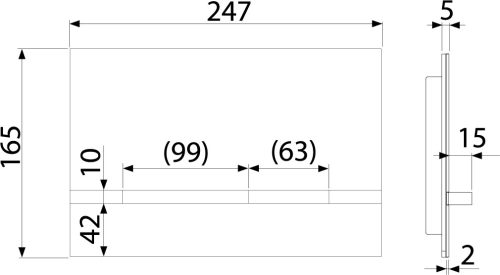 Öblítőtartály nyomólap, AlcaPlast STRIPE-GL1204