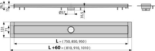Padlóösszefolyó, AlcaPlast 750 mm APZ13-750 Modular