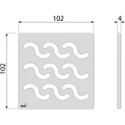 Padlóösszefolyó rács, AlcaPlast 102x102 mm MPV002