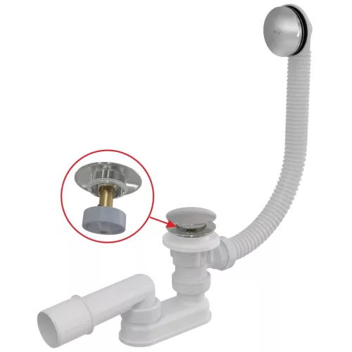 Le-és túlfolyó, AlcaPlast Click-Clack kádszifon A504CKM-120