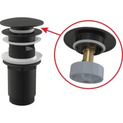   Lefolyó, AlcaPlast Click-Clack túlfolyóval matt-fekete A392BLACK