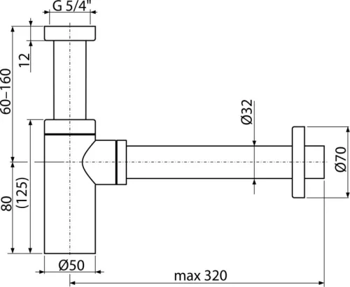 Mosdószifon, AlcaPlast Design fehér A400B