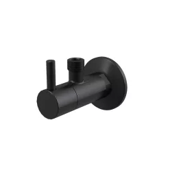 Sarokszelep, AlcaPlast matt-fekete kerek ARV001-BLACK