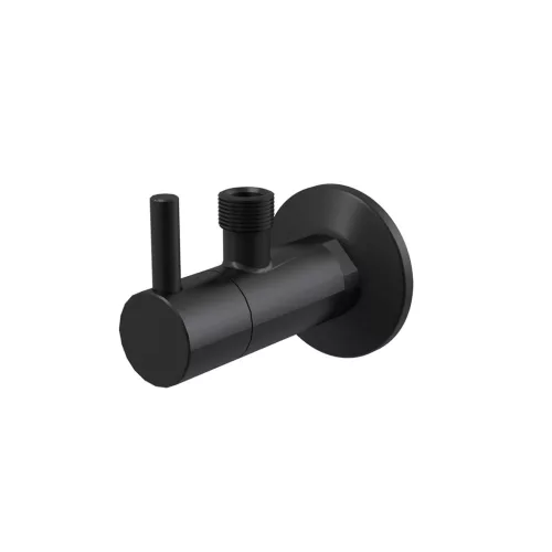 Sarokszelep, AlcaPlast matt-fekete kerek ARV001-BLACK