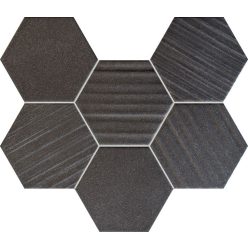 Dekorcsempe, Tubadzin HORIZON HEX BLACK MOSAIC TUR-28X22 HHB