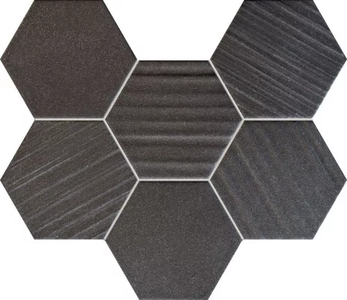 Dekorcsempe, Tubadzin HORIZON HEX BLACK MOSAIC TUR-28X22 HHB