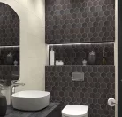 Dekorcsempe, Tubadzin HORIZON HEX BLACK MOSAIC TUR-28X22 HHB