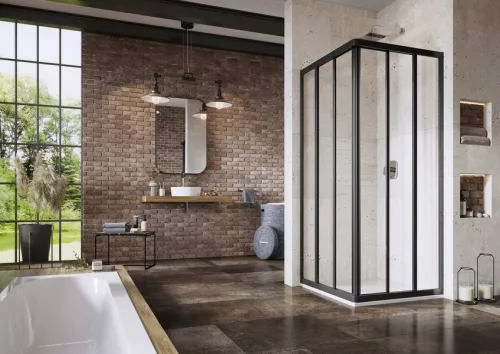 Zuhanykabin, Ravak Supernova ASRV3-90-198 fekete+Pearl polisztirén 15V703R211