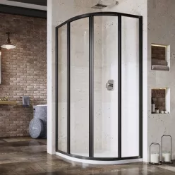   Zuhanykabin, Ravak Supernova SKCP4-90 195 fekete+Transparent üveg 3117O302Z1