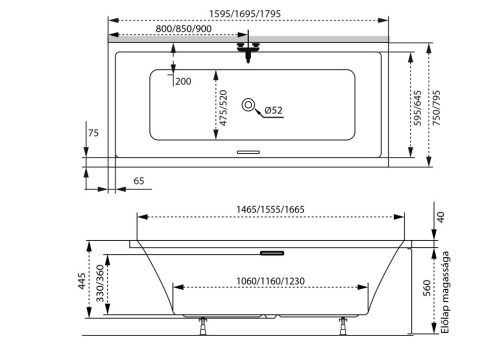 Kád, M-Acryl Sabina Pro 180x80 + LÁB