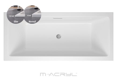 Kád, M-Acryl Sabina Pro Slim 180x80 + LÁB
