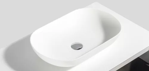 Mosdó, Wellis Miletos matt fehér 54x34x12 cm pultra építhető porcelán mosdó WB00433