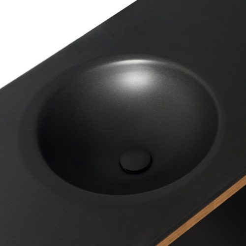 Alsó szekrény, Wellis Tunis 120 matt fekete top integrált mosdóval WB00427