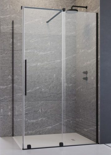 Zuhanykabin, Radaway Furo Black KDJ 160x120 jobbos zuhanykabin