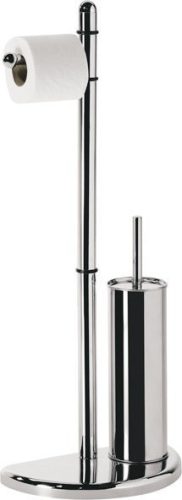 WC-papír tartó, Aqualine Hibiscus álló WC-papír és WC-kefetartó króm HI32