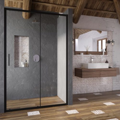 Zuhanyajtó, Ravak BLSDP2-120 zuhanyajtó fekete+Transparent X0PMG0300Z1