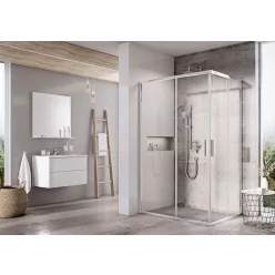   Zuhanykabin, Ravak BLSRV2K-80 krómhatású+Transparent zuhanykabin X1XM40C00Z1