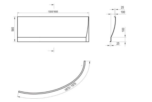 Előlap, Ravak Avocado előlap 'A' 150 bal akrilkádhoz (hófehér) CZT1000A00