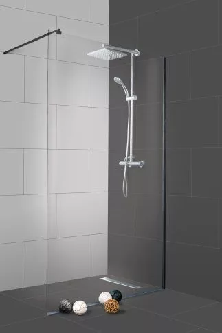 Walk-in, Sanotechnik FREEDOM II BLACK (SANOFLEX) zuhanyfal EASY CLEAN BP200