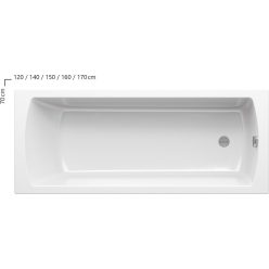   Kád, Ravak CLASSIC II 160X70 N akrilkád (hófehér) CC41000000