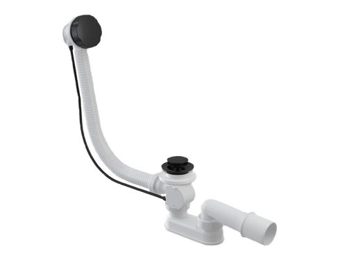 Le-és Túlfolyó, Hosszú automata le- és túlfolyó szifonnal (80 cm) fekete színben 15243