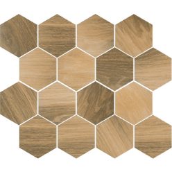   Dekorlap, Uniwersalna Mozaika Wood Natural Mix Heksagon Mat 22x25,5cm