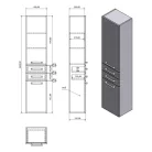 Alsó szekrény, Sapho AQUALINE VEGA állószekrény, szennyestratóval, 40x184x31cm, fehér VG180