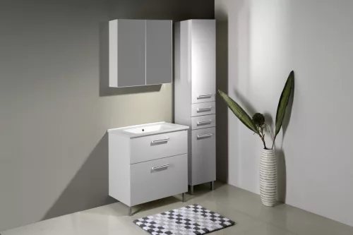 Alsó szekrény, Sapho AQUALINE VEGA állószekrény, szennyestratóval, 40x184x31cm, fehér VG180