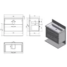Alsó szekrény, Sapho AQUALINE FAVOLO mosdótartó szekrény, 86,5x60x44,6cm, matt fehér FV290