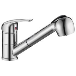   Mosogató csaptelep, Sapho AQUALINE 40 mosogató-csaptelep, kihúzható zuhanyfejjel, króm 52137