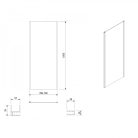 Oldalfal, Sapho AQUALINE AMADEO oldalfal, 80cm, BRICK üveg BTP80