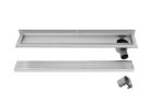 Padlóösszefolyó, Sapho AQUALINE KROKUS padlóösszefolyó sarokba, szifonnal, 760x12cm, inox 2715-80