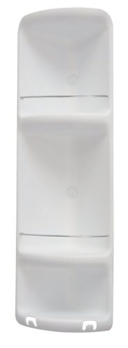 Polc, AQUALINE WHITE LINE CAESAR fördőszobai sarokpolc, 3 szintes, 226x710x160mm, ABS/fehér 7081