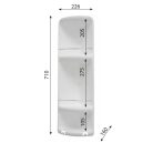 Polc, AQUALINE WHITE LINE CAESAR fördőszobai sarokpolc, 3 szintes, 226x710x160mm, ABS/fehér 7081