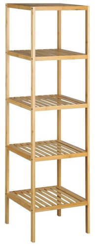 Polc, Sapho AQUALINE BAMBUS álló polc, 5 szintes, 37x141x37cm, bambusz BI005