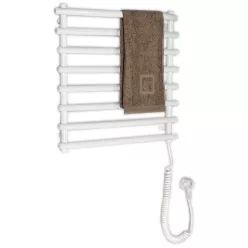   Egyenes radiátor, AQUALINE elektromos törölközőszárító radiátor, 570x465mm,72W, fehér SU110A