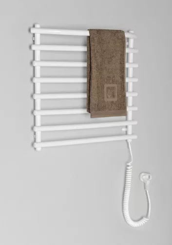 Egyenes radiátor, AQUALINE elektromos törölközőszárító radiátor, 570x465mm,72W, fehér SU110A