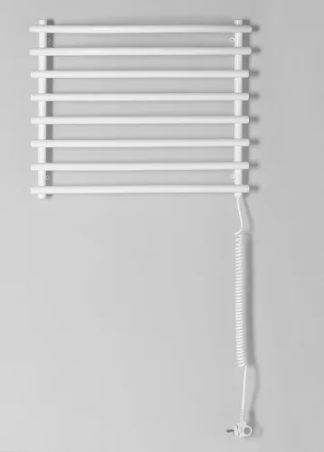 Egyenes radiátor, AQUALINE elektromos törölközőszárító radiátor, 570x465mm,72W, fehér SU110A