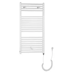   Egyenes radiátor, AQUALINE DIRECT-E elektromos radiátor patronnal, 450x960 mm, 300W, fehér ILE94T