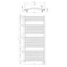 Egyenes radiátor, AQUALINE ORBIT-E elektromos radiátor patronnal, 600x1320mm, 600W, fehér ILEO36T
