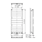 Egyenes radiátor, Sapho AQUALINE BONDI fürdőszobai radiátor, 450x934mm, fehér DC400T