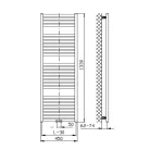 Egyenes radiátor, AQUALINE TONDI radiátor, középső bekötéssel, 450x1330 mm, fehér DT470T