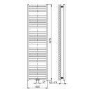 Egyenes radiátor, AQUALINE TONDI radiátor, középső bekötéssel, 600x1690 mm, fehér DT490T