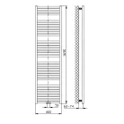 Egyenes radiátor, AQUALINE TONDI radiátor, középső bekötéssel, 600x1690 mm, matt fekete DT496T