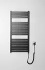 Egyenes radiátor, AQUALINE TONDI-E elektromos radiátor, 450x970 mm, 300W, matt fekete DE456T