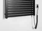 Egyenes radiátor, AQUALINE TONDI-E elektromos radiátor, 600x970 mm, 400W, matt fekete DE466T
