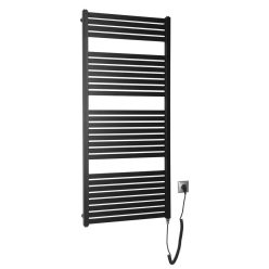   Egyenes radiátor, AQUALINE TONDI-E elektromos radiátor, 600x1330 mm, 600W, matt fekete DE486T